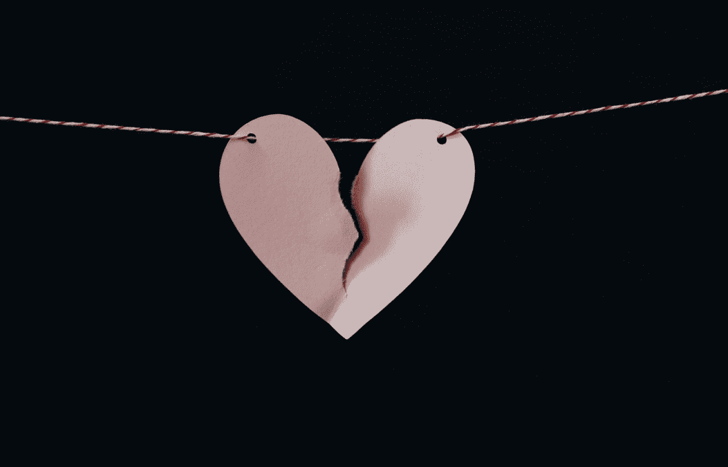 Broken heart on a string